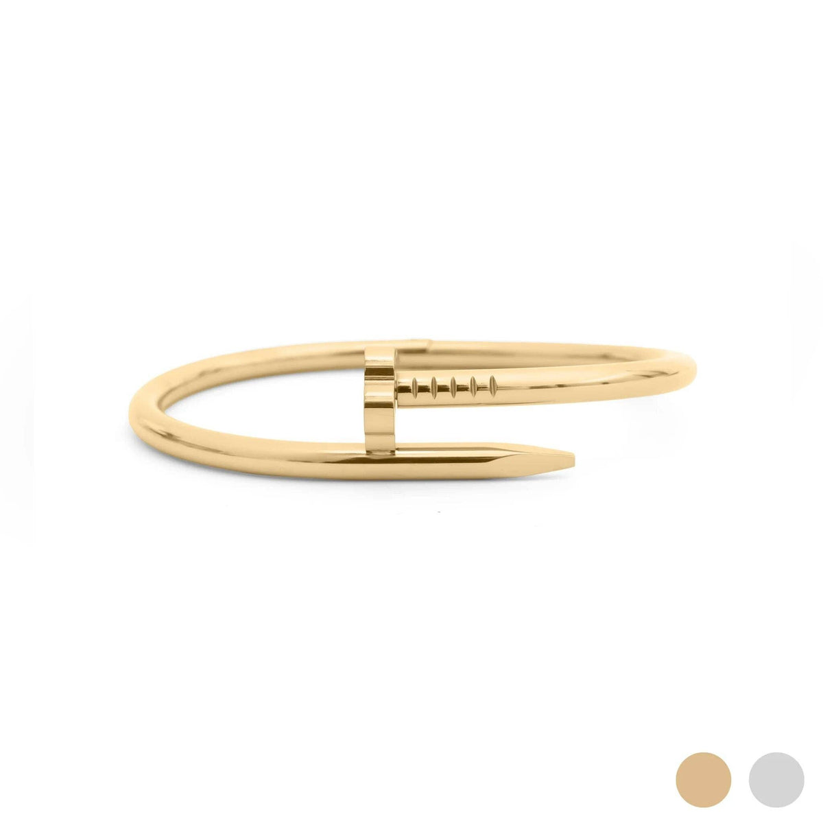 Gold Floral Nail Cuff Bracelet - 18K Gold Plated Stainless Steel